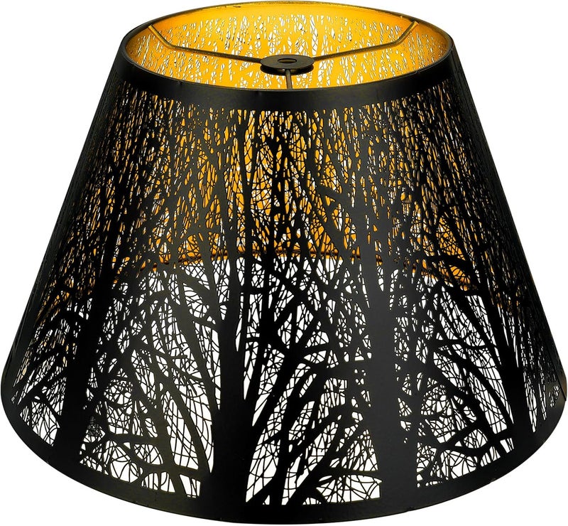 ALUCSET Medium Lamp Shade, Barrel Metal Lampshade with Pattern of Trees Lampshade for Table Lamp, 7x13x7.8 inch, Metal Lampshades, Spider - Image 1